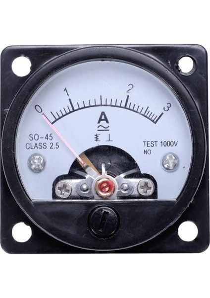 Ac 0-3A Yuvarlak Analog Panel Metre Akım Ölçüm Ampermetre Ölçer Siyah (Yurt Dışından)