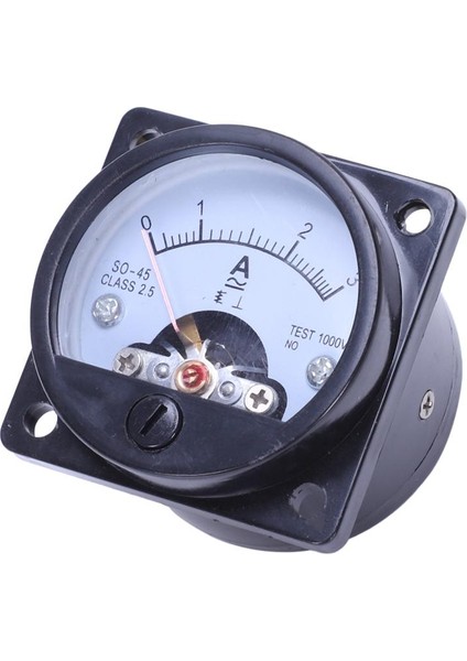 Ac 0-3A Yuvarlak Analog Panel Metre Akım Ölçüm Ampermetre Ölçer Siyah (Yurt Dışından)