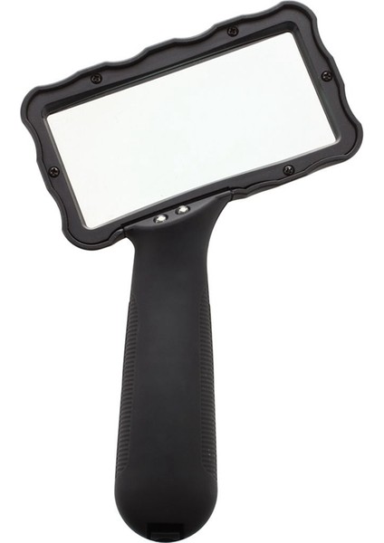 Taşınabilir 2-Led Dikdörtgen Eğik Saplı Büyüteç Büyüteç Lens Rengi Siyah (Yurt Dışından)