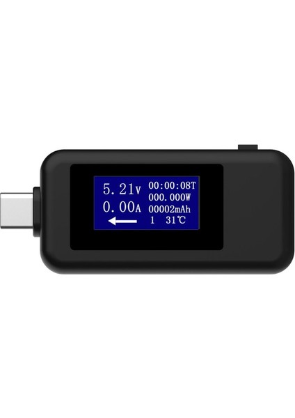 Tip-C Çok Işlevli Çift USB Voltmetre Test Cihazı Monitör Akım Gerilim Ölçer Siyah, Beyaz (Yurt Dışından)