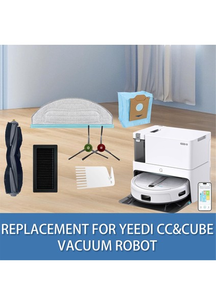 Yeedi Cube &amp; cc Robot Vakum Parçaları Için Yedek Aksesuarlar Paspas Filtresi Ana Fırça Kenar Fırça Toz Çantası (Yurt Dışından)