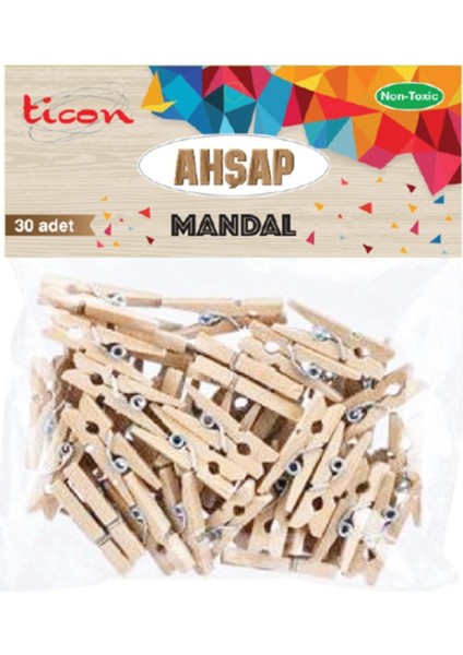 Ahşap Mandal 25x3 30'lu Paket fırsatları