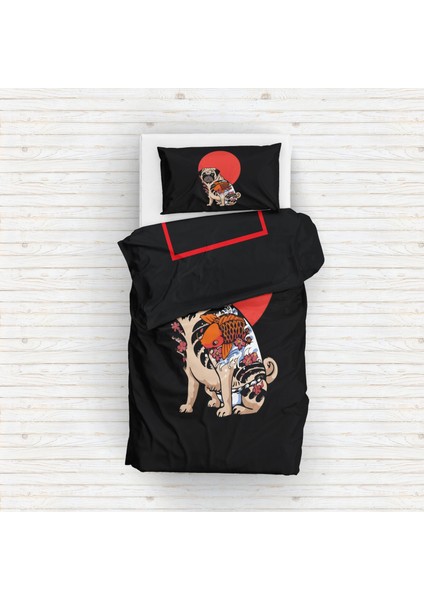 The Pug & Perspektif Kanagawa Çift Taraflı Nevresim Takımı