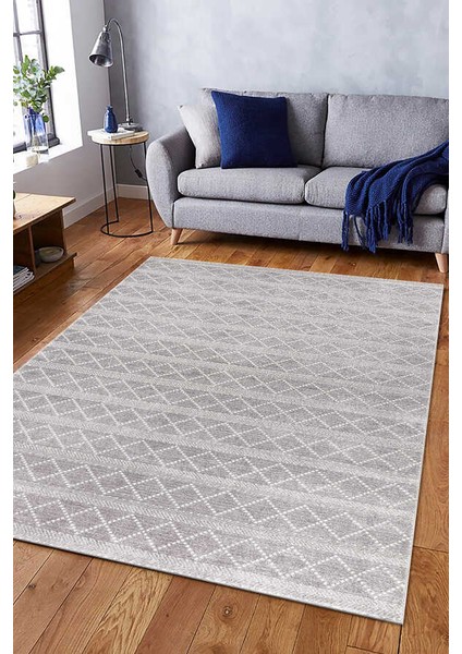 Elmina A.gri Beyaz Halı Yumuşak Oturma Odası Salon Çocuk Odası Mutfak Halısı F0325 80 x 300