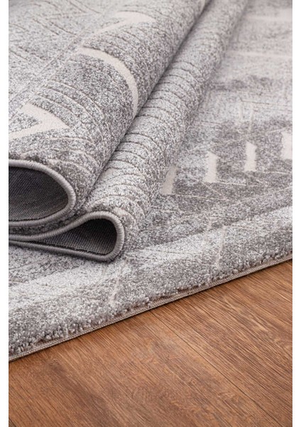 Elmina Gri Beyaz Halı Yumuşak Oturma Odası Salon Çocuk Odası Mutfak Halısı F0326 150 x 230 modelleri