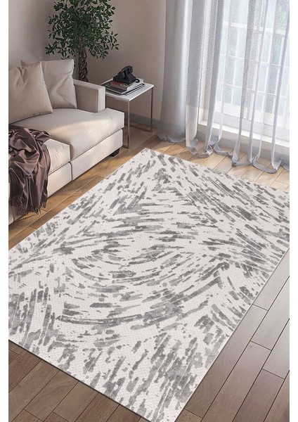 Elmina Gri Açık Halı Yumuşak Oturma Odası Salon Çocuk Odası Mutfak Halısı F0330 80 x 150
