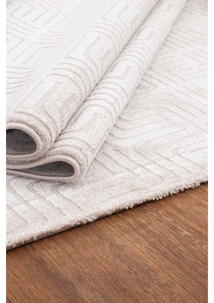 Elmina Beyaz Halı Yumuşak Oturma Odası Salon Çocuk Odası Mutfak Halısı F0332 150 x 230 modelleri