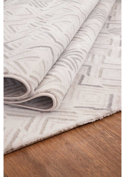 Troya Beyaz Gri Halı Yumuşak Oturma Odası Salon Çocuk Odası Mutfak Halısı J0090 150 x 230 modelleri