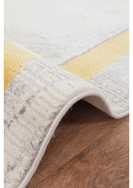 Troya Krem Gold Halı Yumuşak Oturma Odası Salon Çocuk Odası Mutfak Halısı J0067 80 x 150