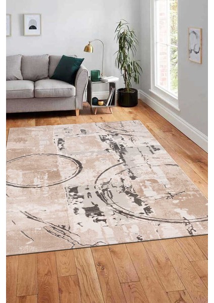 Lynosse Bej Halı Yumuşak Oturma Odası Salon Çocuk Odası Mutfak Halısı P218A 80 x 300