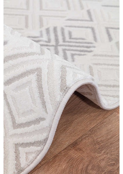 Troya Beyaz Gri Halı Yumuşak Oturma Odası Salon Çocuk Odası Mutfak Halısı J0090 80 x 150 fırsatları