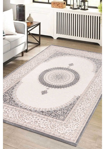 Amasra Açık Gri Halı Yumuşak Oturma Odası Salon Çocuk Odası Mutfak Halısı P1180 200 x 290