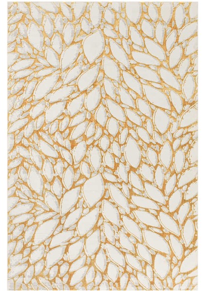 Wilto Sarı Beyaz Halı Yumuşak Oturma Odası Salon Çocuk Odası Mutfak Halısı PF100 200 x 290