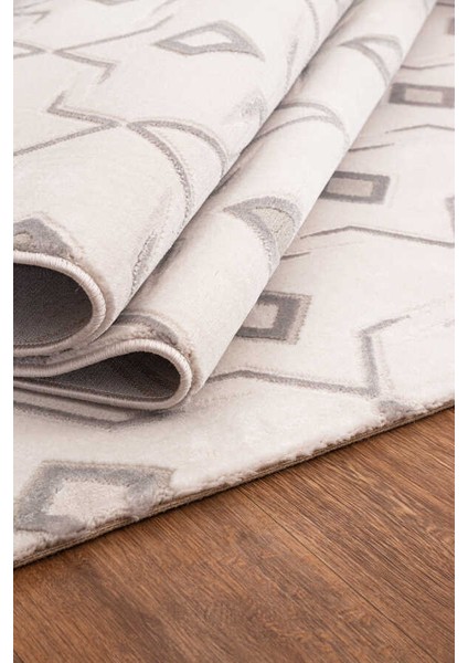 Troya Beyaz Gri Halı Yumuşak Oturma Odası Salon Çocuk Odası Mutfak Halısı J0092 150 x 230 modelleri