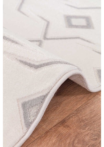 Troya Beyaz Gri Halı Yumuşak Oturma Odası Salon Çocuk Odası Mutfak Halısı J0092 150 x 230 fırsatları