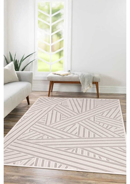 Troya Beyaz Gri Halı Yumuşak Oturma Odası Salon Çocuk Odası Mutfak Halısı J0094 150 x 230