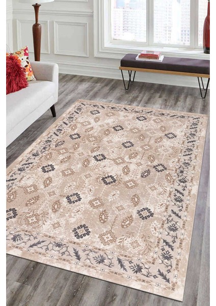 Lynosse Açık Bej Gri Halı Yumuşak Oturma Odası Salon Çocuk Odası Mutfak Halısı P0521 150 x 230