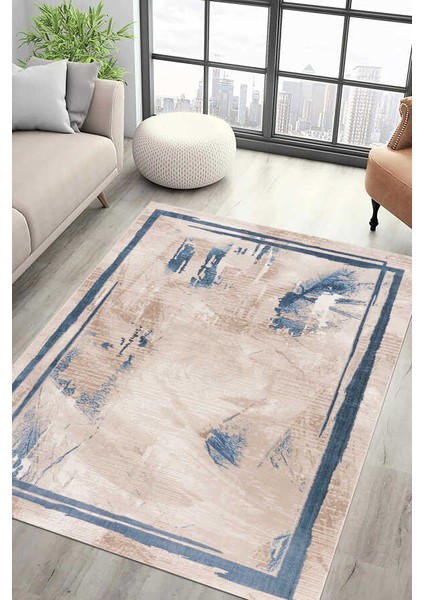 Lynosse Krem Halı Yumuşak Oturma Odası Salon Çocuk Odası Mutfak Halısı P067A 80 x 150