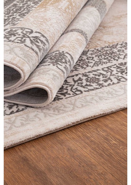 Lynosse Krem Halı Yumuşak Oturma Odası Salon Çocuk Odası Mutfak Halısı P1163 200 x 290