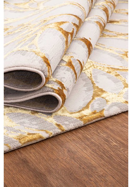 Wilto Sarı Beyaz Halı Yumuşak Oturma Odası Salon Çocuk Odası Mutfak Halısı PF100 150 x 230 modelleri