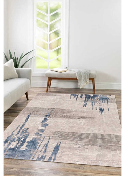 Lynosse Mavi Halı Yumuşak Oturma Odası Salon Çocuk Odası Mutfak Halısı P119A 80 x 150