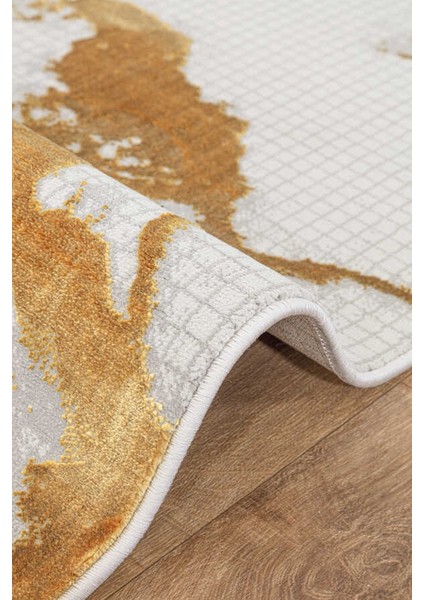 Wilto Beyaz Sarı Halı Yumuşak Oturma Odası Salon Çocuk Odası Mutfak Halısı PF229 120 x 180 fırsatları