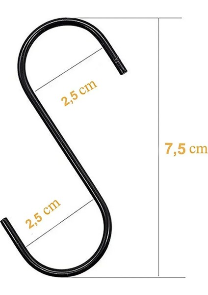 2 Adet, Siyah Renk, 7,5 Cm, Metal Kanca, S Kanca, Es Kanca, Banyo Kanca, Demir Kanca fiyatları
