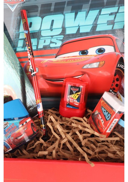 Lisanslı Cars Gıft Box 11 Parça Ilkokul Çantası,kalem ÇANTASI,500 ml Matara ve Kırtasiye Seti fırsatları