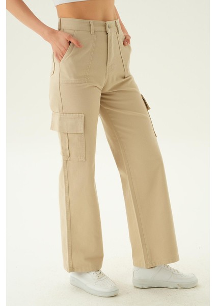 13107 Kargo Cep Dikişli Pantolon Bej fiyatları