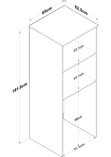 KD110 Çamaşır Makinesi Dolabı 2 Kapaklı 2 Raflı Banyo Dolabı Beyaz