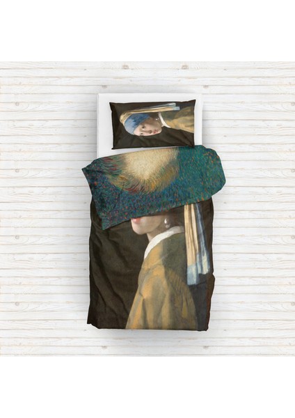 Van Gogh Self Portrait & Inci Küpeli Kız Çift Taraflı Nevresim Takımı