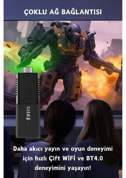 4K Android Tv Stick Medya Oynatıcı Android 7.1 Ultra Hd Tv Box Google Play Asistan Smart Tv Wifi