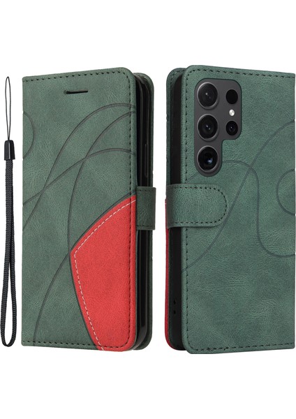 Samsung Galaxy S24 Ultra Ekleme Pu Deri Telefon Kılıfı (Yurt Dışından)