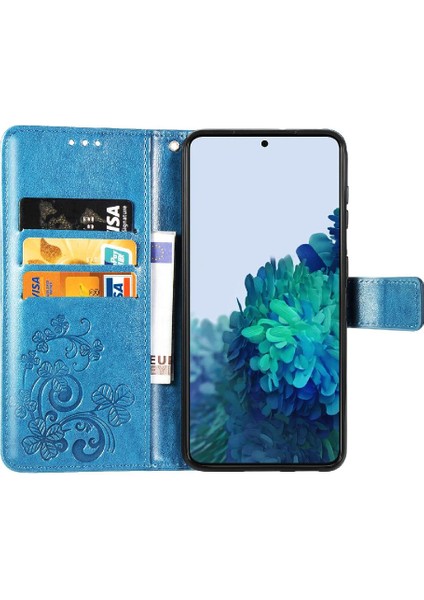 Samsung Galaxy S22 Artı Flip Kapak Için Kılıf Kısa Kayış Deri Kılıf Dört (Yurt Dışından)