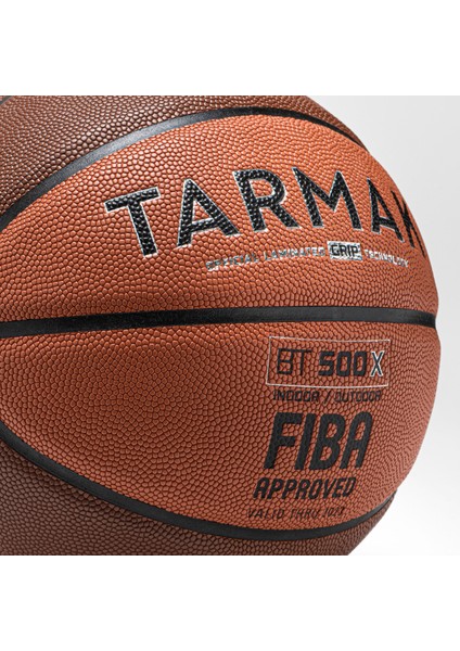Tarmak Basketbol Topu - 7 Numara - Kahverengi/Turuncu - BT500 Grip