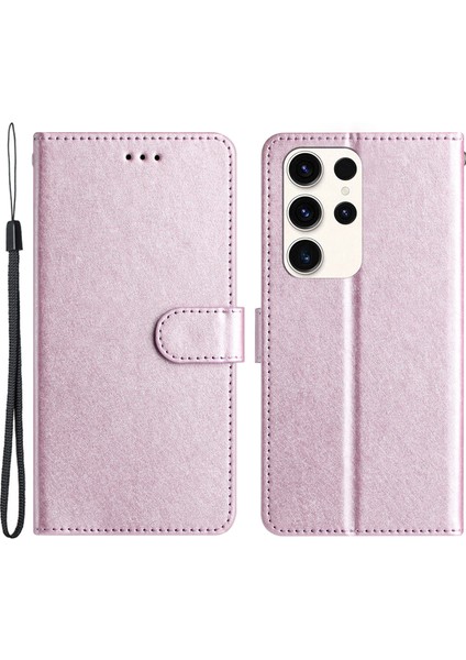 Samsung Galaxy S23 Ultra Ipek Doku Damla Kanıtı Deri Kabuğu El Strap Telefon Kılıfı (Yurt Dışından)
