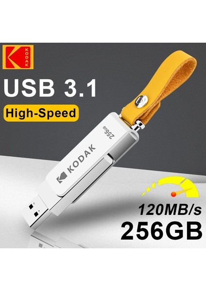 K133 Usb Flash Bellek 256Gb.Yüksek Hızlı 3.1 Usb Flash Bellek Dönüştürücü Hediye