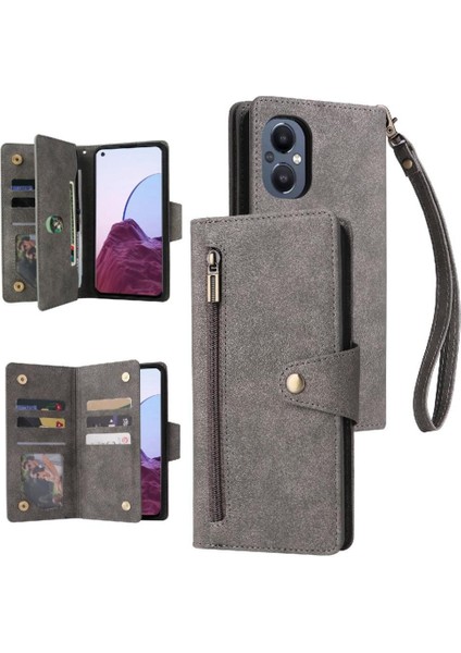 Oneplus Nord N20 5g Kart Tutucu Fermuar Cüzdan Kapak Manyetik (Yurt Dışından)