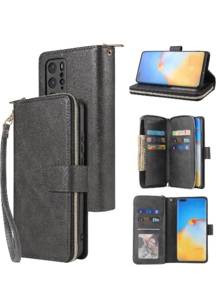 Huawei P40 Pro Flip Kapak Için Kılıf Fermuar Cep Kart Tutucu ile El 9 (Yurt Dışından)