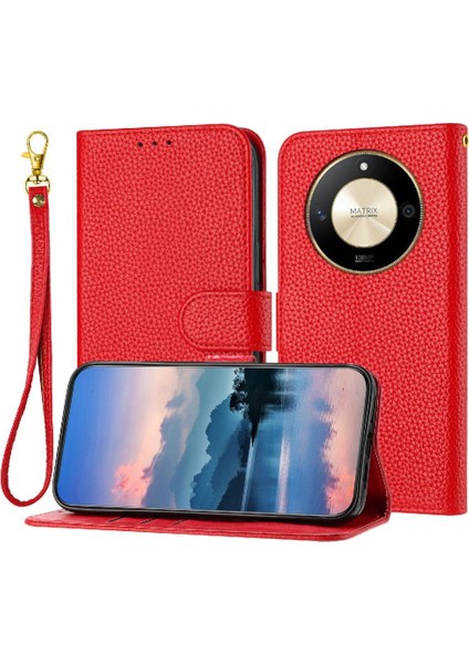 Onur X50 Için Telefon KILIFI/X9B Cüzdan Litchi Desen Flip Folio Pu Deri (Yurt Dışından)