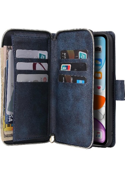 9 Kart Yuvaları Kart Tutucu Fermuar ile iphone 11 Pro Cüzdan Kılıf (Yurt Dışından)