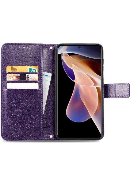 Xiaomi Redmi Not 11 Için Kılıf Pro Kapak Kapak Kısa Kayış Deri Kılıf Dört (Yurt Dışından) indirimleri