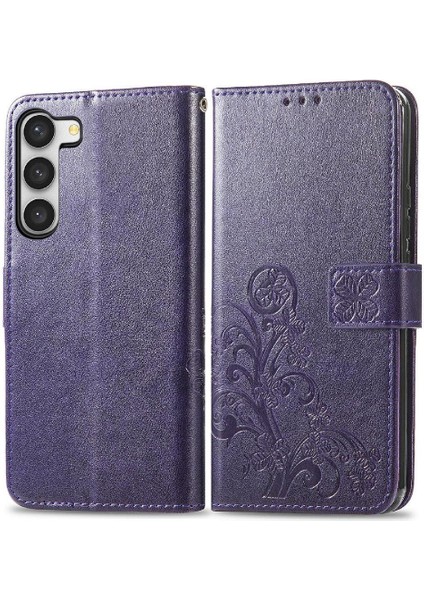 Samsung Galaxy S23 Artı Dört Yapraklı Yonca Flip Kapak Zarif (Yurt Dışından)