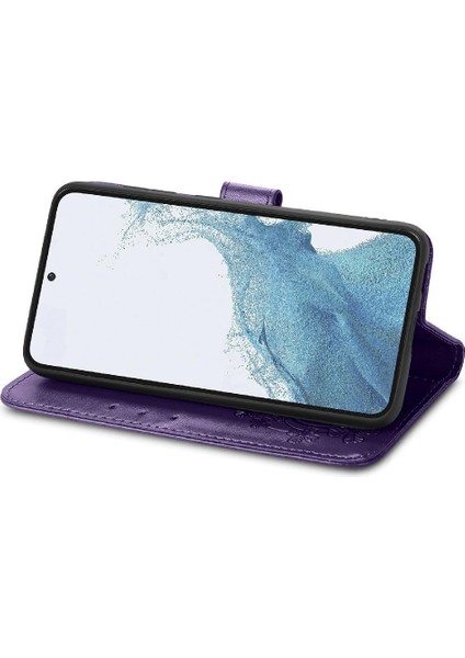 Samsung Galaxy S23 Artı Dört Yapraklı Yonca Flip Kapak Zarif (Yurt Dışından)