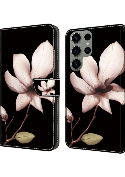 Samsung Galaxy S24 Ultra Anti Fall Pu Deri+Tpu 3D Desen Muhafızları Çiçeği Telefon Kılıfı (Yurt Dışından)