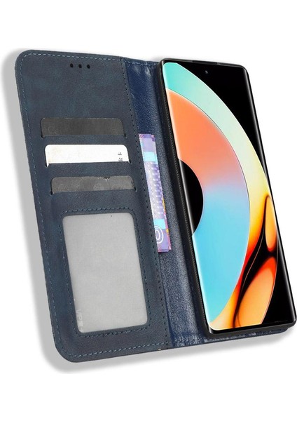 Realme 10 Pro Artı Manyetik Kapatma Cüzdan Pu Deri Için Kılıf (Yurt Dışından)
