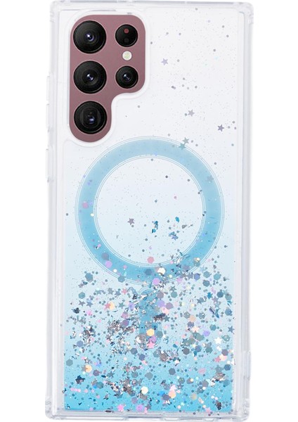 Samsung Galaxy S22 Ultra 5g Magsafe Glitter Epoksi Tpu+Akrilik Uyumlu Telefon Kılıfı (Yurt Dışından)