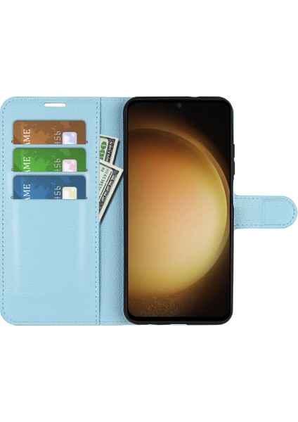 Samsung Galaxy S24 + Litchi Doku Telefon Kılıfı (Yurt Dışından)