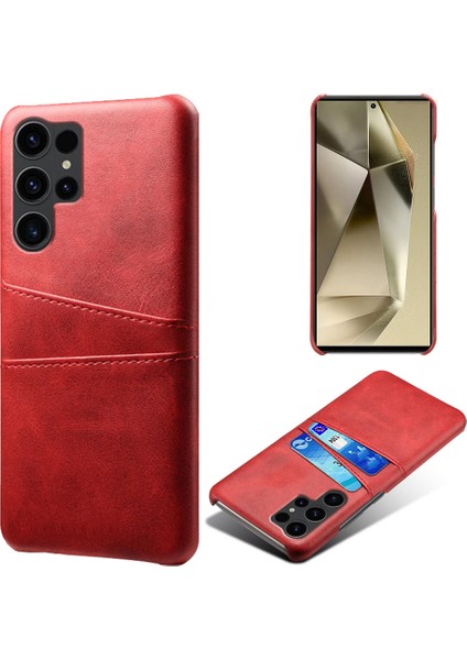 Samsung Galaxy S24 Ultra Koruyucu Pu+Çift Yuvası Sabit Pc Telefon Kılıfı (Yurt Dışından)