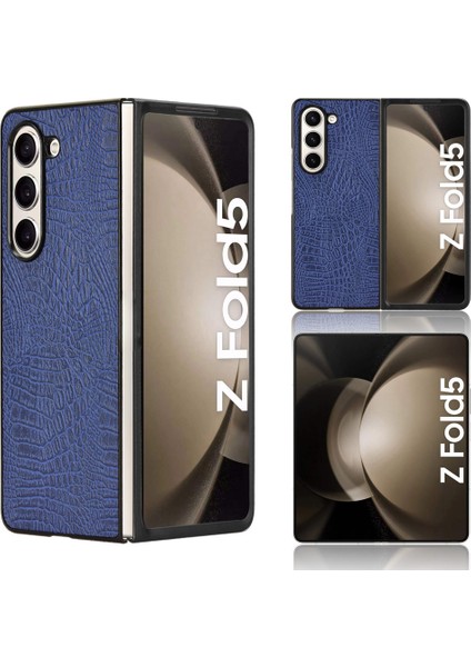 Samsung Galaxy Z Fold5 5g Cep Timsah Doku Pu Derisi+Pc Telefon Kılıfı (Yurt Dışından)